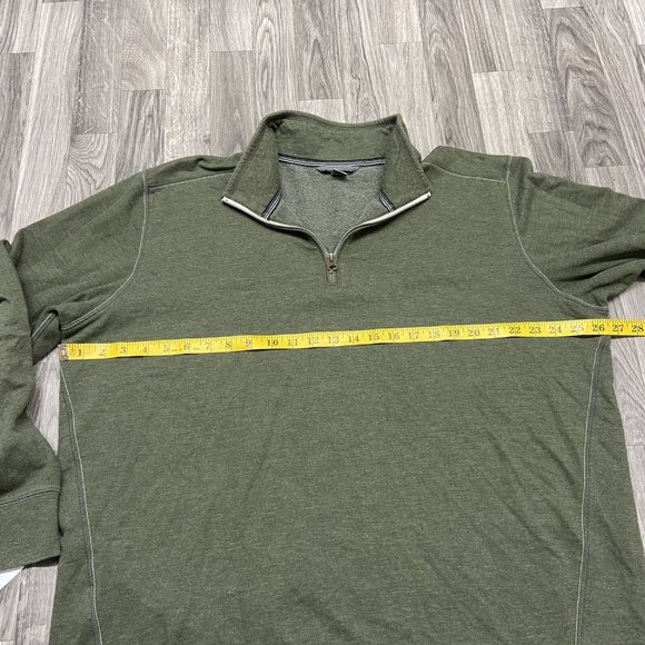 EDDIE BAUER 1/4 Zip Collared Green Pullover Knit Sweater Men's Size XL - Picture 6 of 8